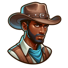 african american cowboy vector