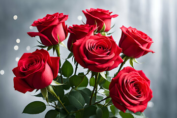 rose flowers blurred bokeh background created using generative AI tools	