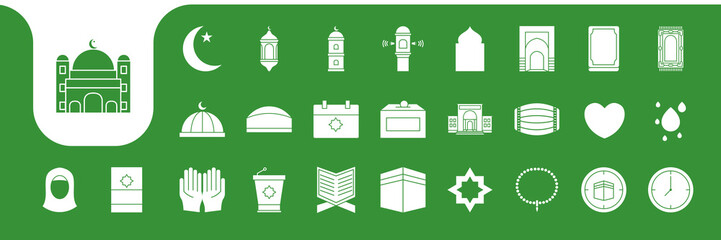 mosque line simple icon vector designs