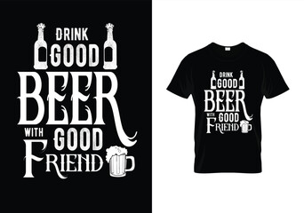Beer glass typography t-shirt design
