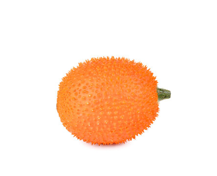 Gac fruit, Baby Jackfruit, Spiny Bitter Gourd, Sweet Grourd or Cochinchin Gourd on white background