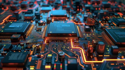 Obraz premium Assembling electronic devices and components