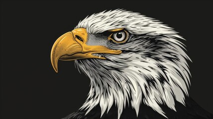Fototapeta premium regal raptor majestic eagle portrait as a dignified president concept illustration