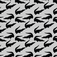 crocodile silhouette Seamless-Pattern-Design