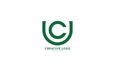 UC CU Abstract initial monogram letter alphabet logo design