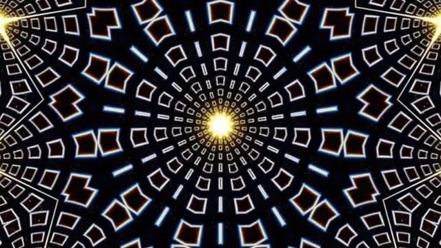 Vibrant Neon Pathway a 3D Futuristic Mandela Effect Kaleidoscope in 4K 50 FPS