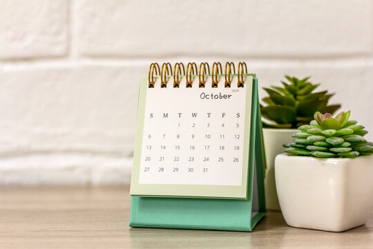 Calendar for October 2024. Desk calendar for planning and keeping track of every date.