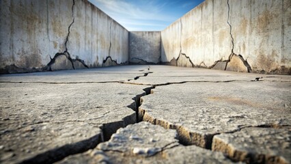 A stock photo of a cracked foundation representing insecurity and self-doubt