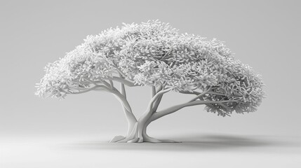 3d illustration of stylized tree isolated on white background modern art