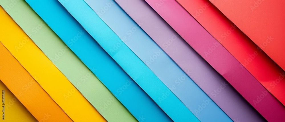 Aufkleber Colorful rainbow colors colored texture with overlapping paper layers - Abstract background