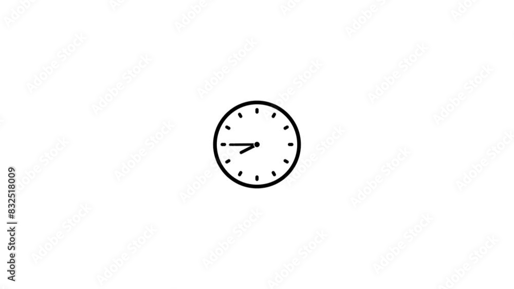 Poster abstract new analog wall clock icon animation.