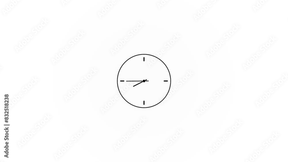 Poster abstract new analog wall clock icon animation.