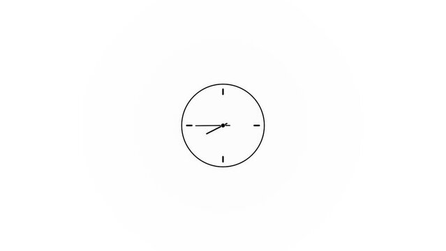 Abstract new analog wall clock icon animation.