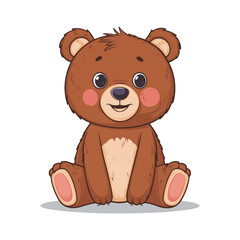 Cute bear hand drawn illustration Cartoon animal vector illustration.