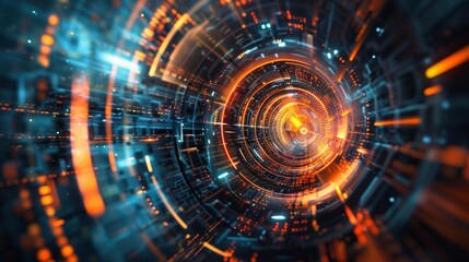 Obraz premium Delve into the realm of Unexpected Camera Angles within Futuristic Technologies and Psychological Concepts Envision a Quantum Consciousness Chamber where thoughts materialize in di