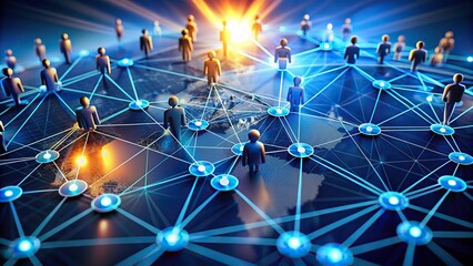 of expanding business network with interconnected nodes
