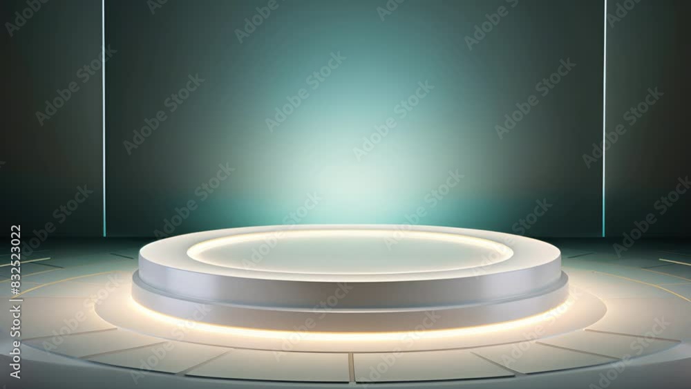 Aufkleber An empty round podium with a luxury background.