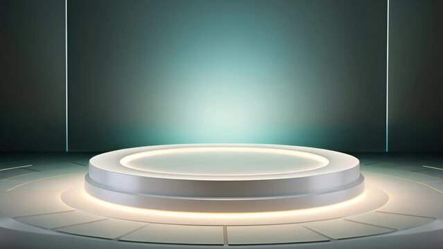An empty round podium with a luxury background.