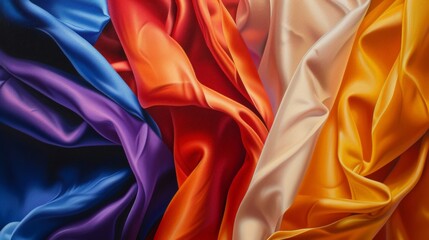 A colorful piece of fabric with a variety of colors