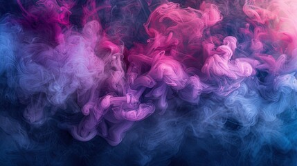 Obraz premium Abstract wave of blue and pink smoke. Smoke abstract background