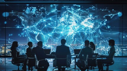 A global operations team collaborating via digital conference on supply chain improvements