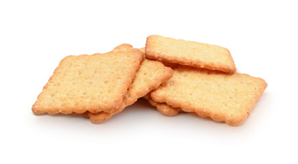 Pile of cookies isolated on white.