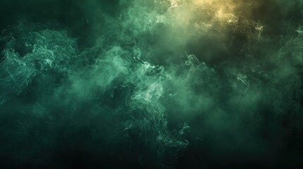 Fototapeta premium Abstract wave of green smoke. Smoke abstract background
