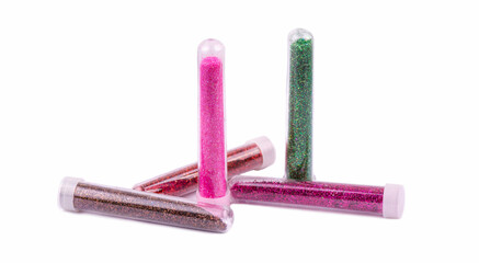 Multicolored glitter in bottles 
