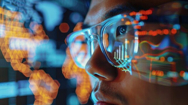 A closeup of an IT specialist implementing cybersecurity measures for global logistics