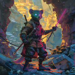 Fototapeta premium Warrior and the Undead