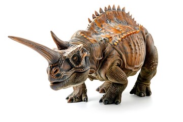 Fototapeta premium Photo of Triceratops Dinosaur Isolated on White Background