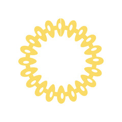 Chain round frame Texture Chain silhouette yellow and white circle border isolated on background. Chain design element