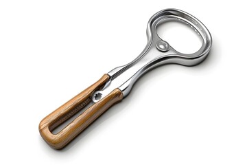 Obraz premium Photo of Stainless Steel Can Opener Isolated on White Background