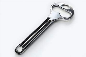 Stainless Steel Can Opener Isolated on White Background