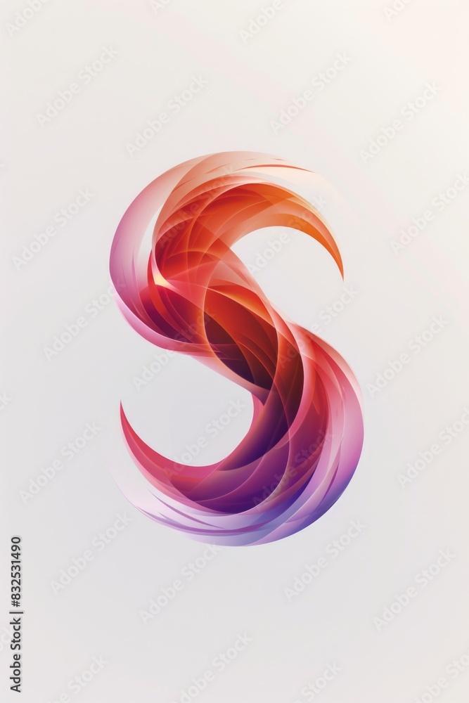 Poster Abstract red and purple swirl design on a clean white background. Suitable for various design projects