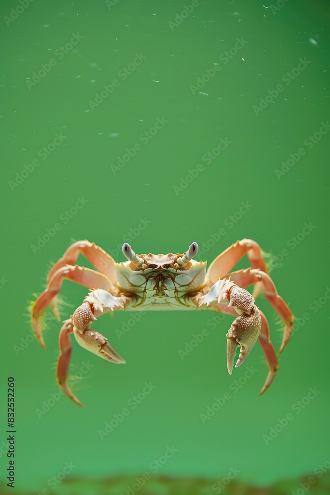 Aufkleber a crab floating in calm water. suitable for marine life concepts
