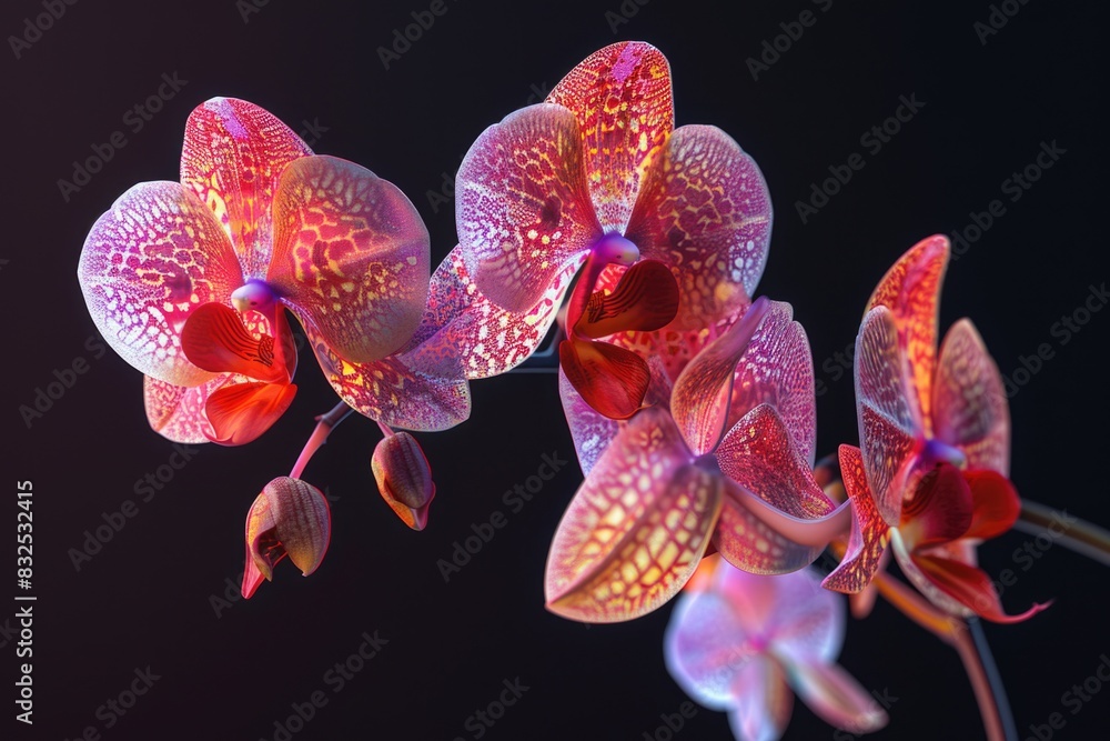 Poster detailed close up of a single flower on a stem. suitable for botanical projects