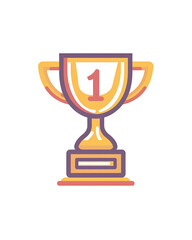 winner #1 trophy number one winner's golden shine winner's circle brand new award sweepstakes winning yellow red tan gold blank name plate  trophy generative ai