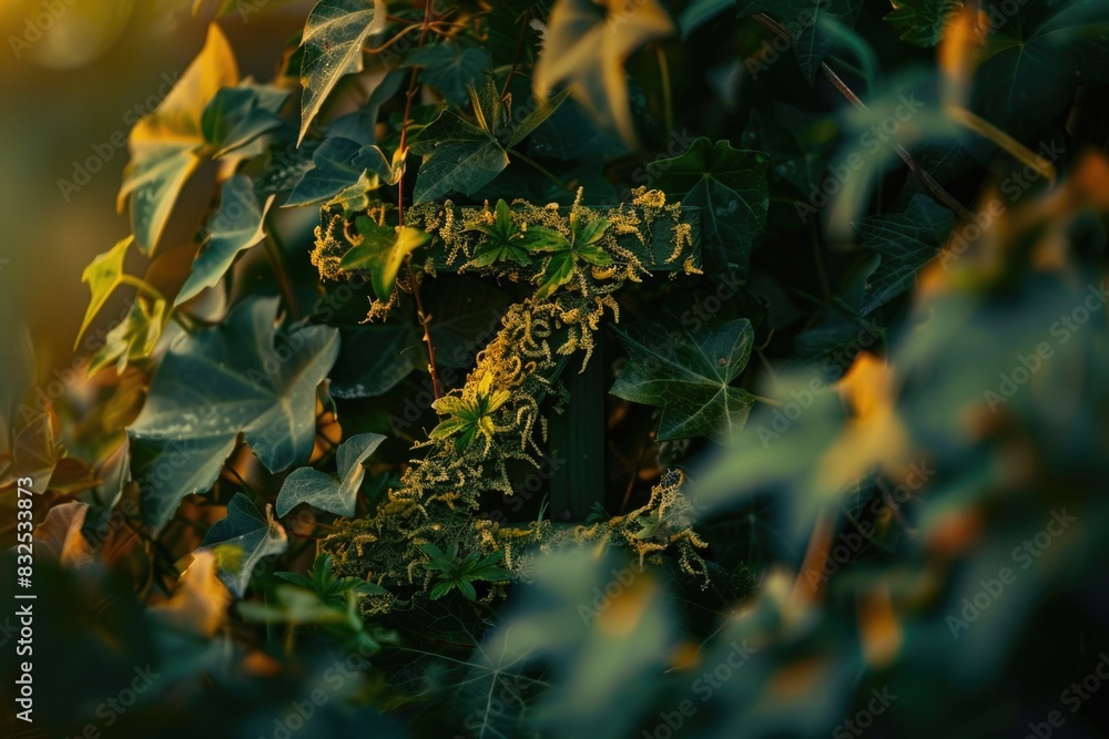 Poster detailed view of leaves on a tree, suitable for nature themes