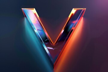 Vibrant letter V illuminated with colorful lights, perfect for signage or festive decorations