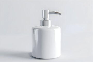 Obraz premium White Soap Dispenser Isolated on Plain Background