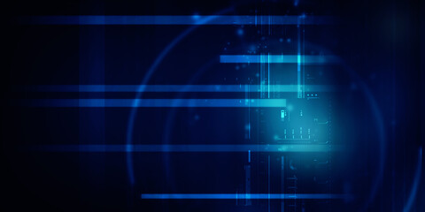 2d illustration Abstract futuristic electronic circuit technology background