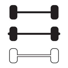 dumbbell icon set, dumbbell vector set sign symbol