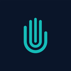 fingerprint security vector logo design