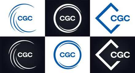 CGC logo. C G C design. White CGC letter. CGC, C G C letter logo design. C G C letter logo design in FIVE, FOUR, THREE, style. letter logo set in one artboard. C G C letter logo vector design.