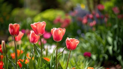 Fototapeta premium Image of blooming flowers in the garden