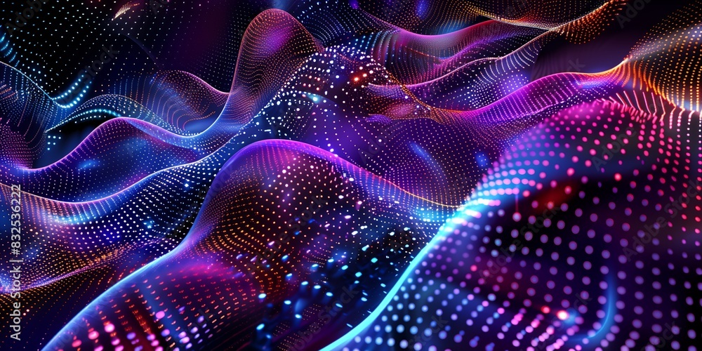 Poster colorful abstract background with a lot of dots and lines