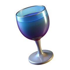 Transparent wine goblet reflects elegance Glass.  Empty cocktail glass shines.  Sophisticated design renders luxury Glass.  Glass isolated on white background.