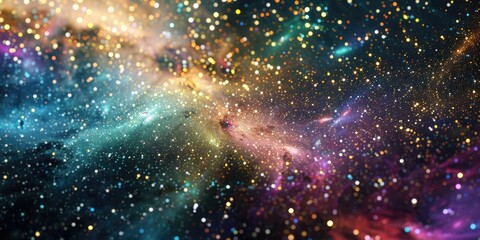 Fototapeta premium A space filled with lots of different colored stars. Perfect for backgrounds and designs