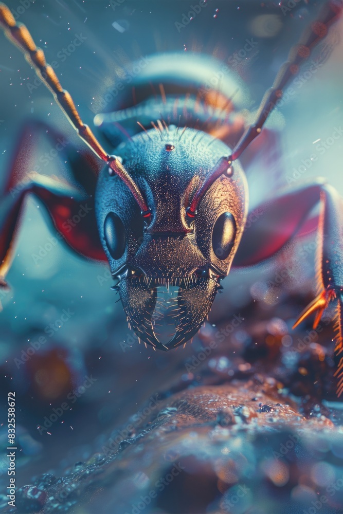 Poster detailed view of a bug on a rock, perfect for nature themes